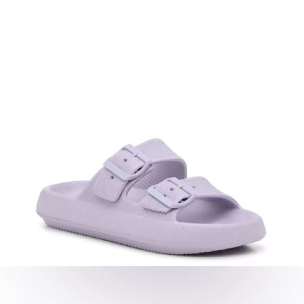 NIB Women’s Size 8 (Euro Sz 38-39) Mix No. 6 Sianey Buckle Slide Sandals Purple